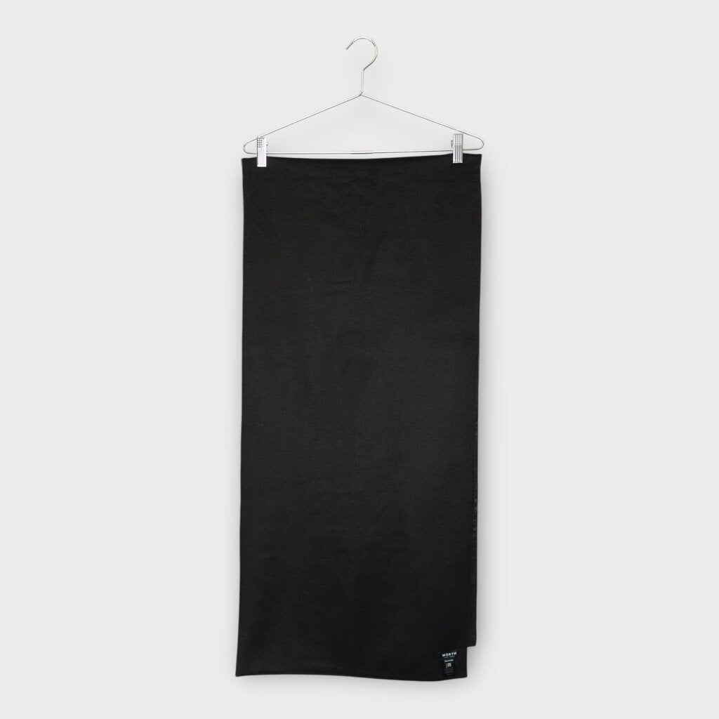 Brown Leather Wool Blend Scarf