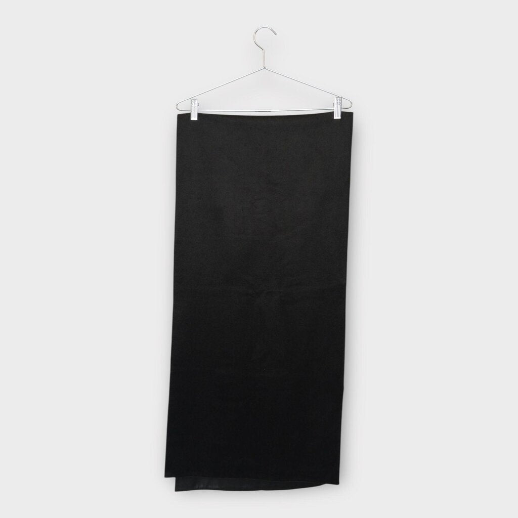 Brown Leather Wool Blend Scarf