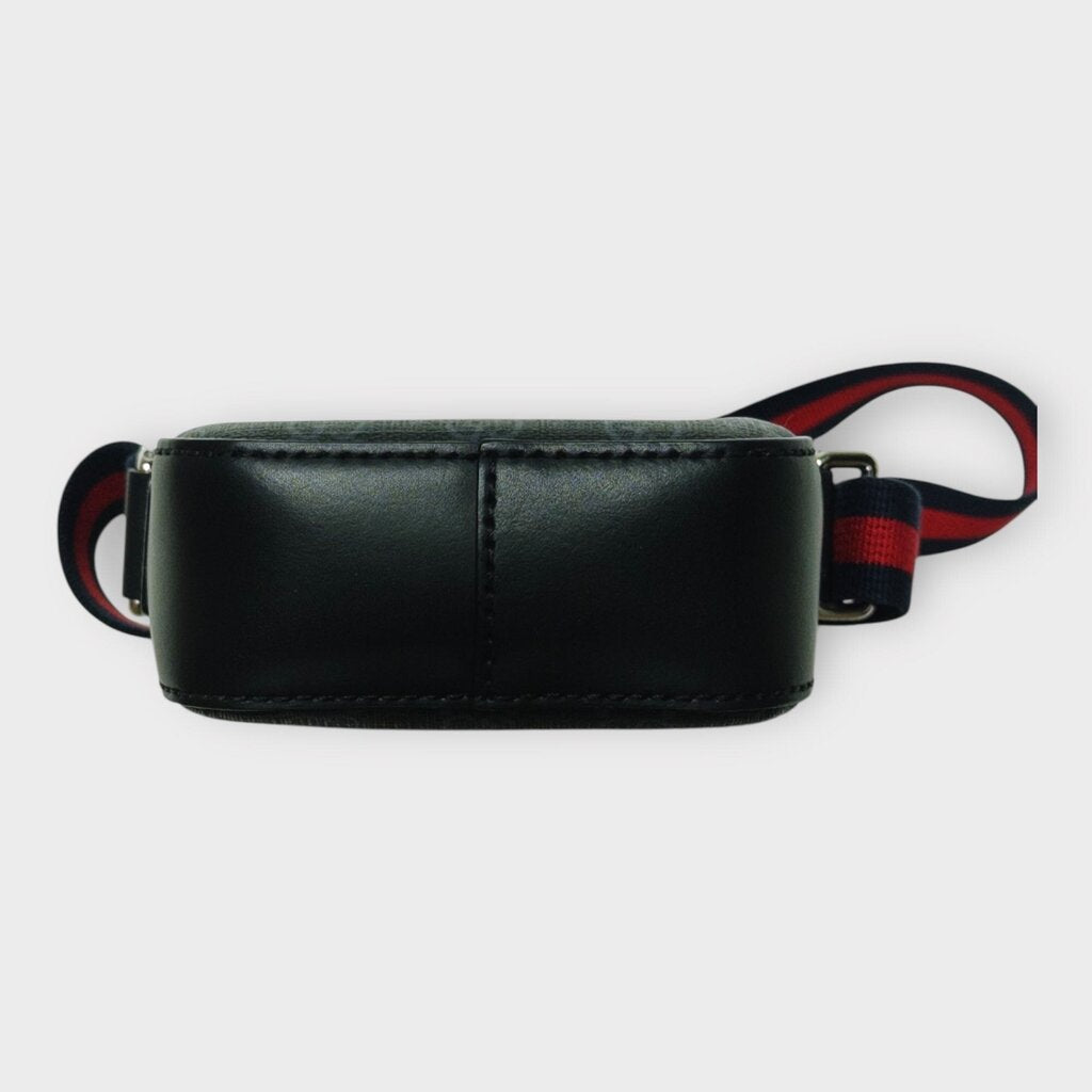 Black GG Supreme Web Messenger Crossbody Bag