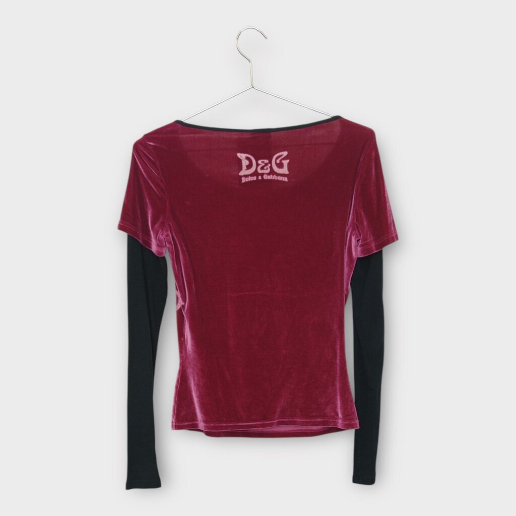 Y2K Pink & Black Freestyler 83 Velour Layered Tee