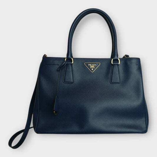 Navy Leather Galleria Bag & Dust Bag