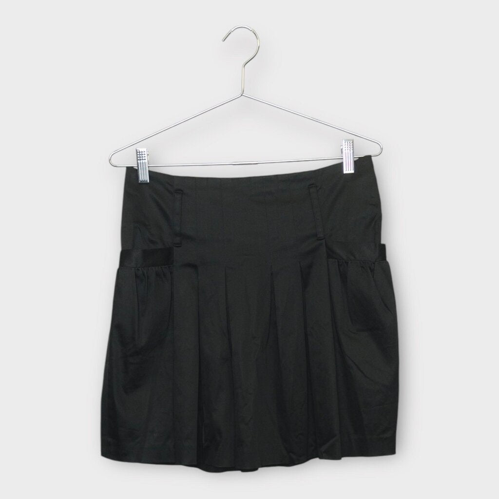 Black Satin High Waist Mini