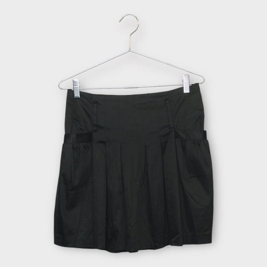 Black Satin High Waist Mini