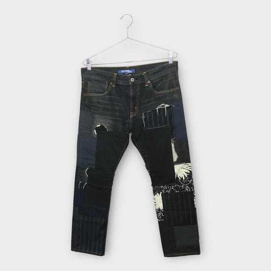 SS2017 Black Grey Patchwork Jeans
