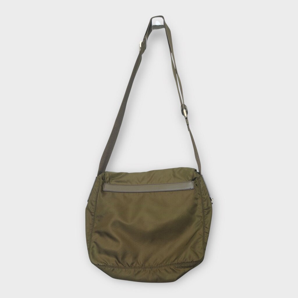 Khaki & Brown Tessuto Nylon Messenger Bag