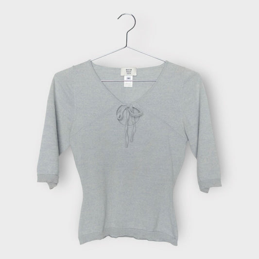 Pale Blue Knit Merino Wool Top