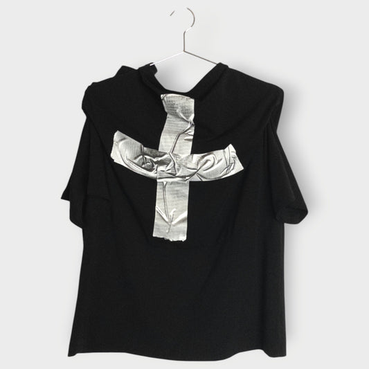 Off Shoulder Tape Graphic Top