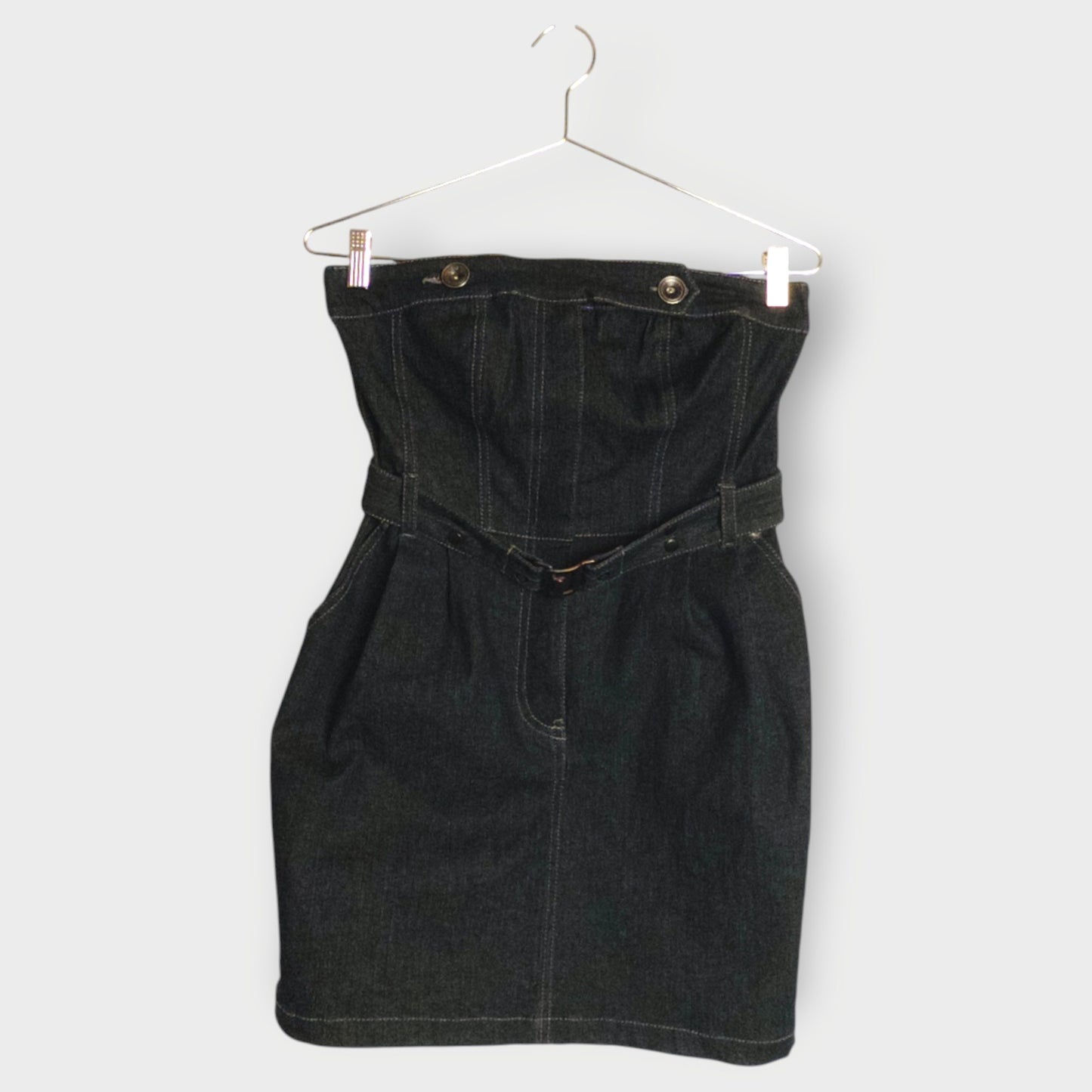 Denim Strapless Mini Dress