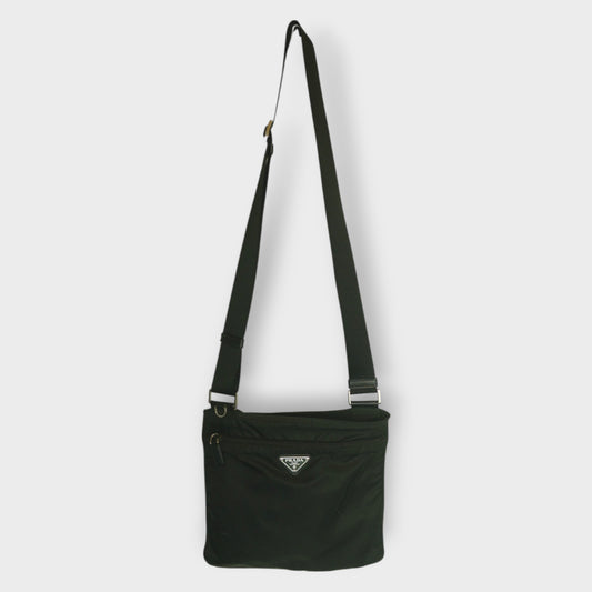 Black Nylon Mini Crossbody Bag