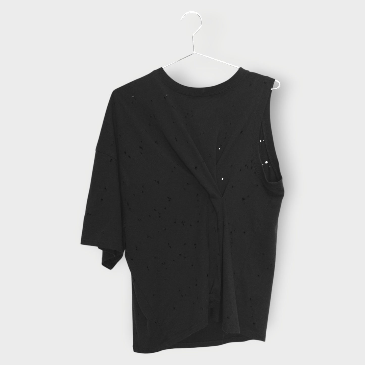 Distressed Knotted Jersey Top
