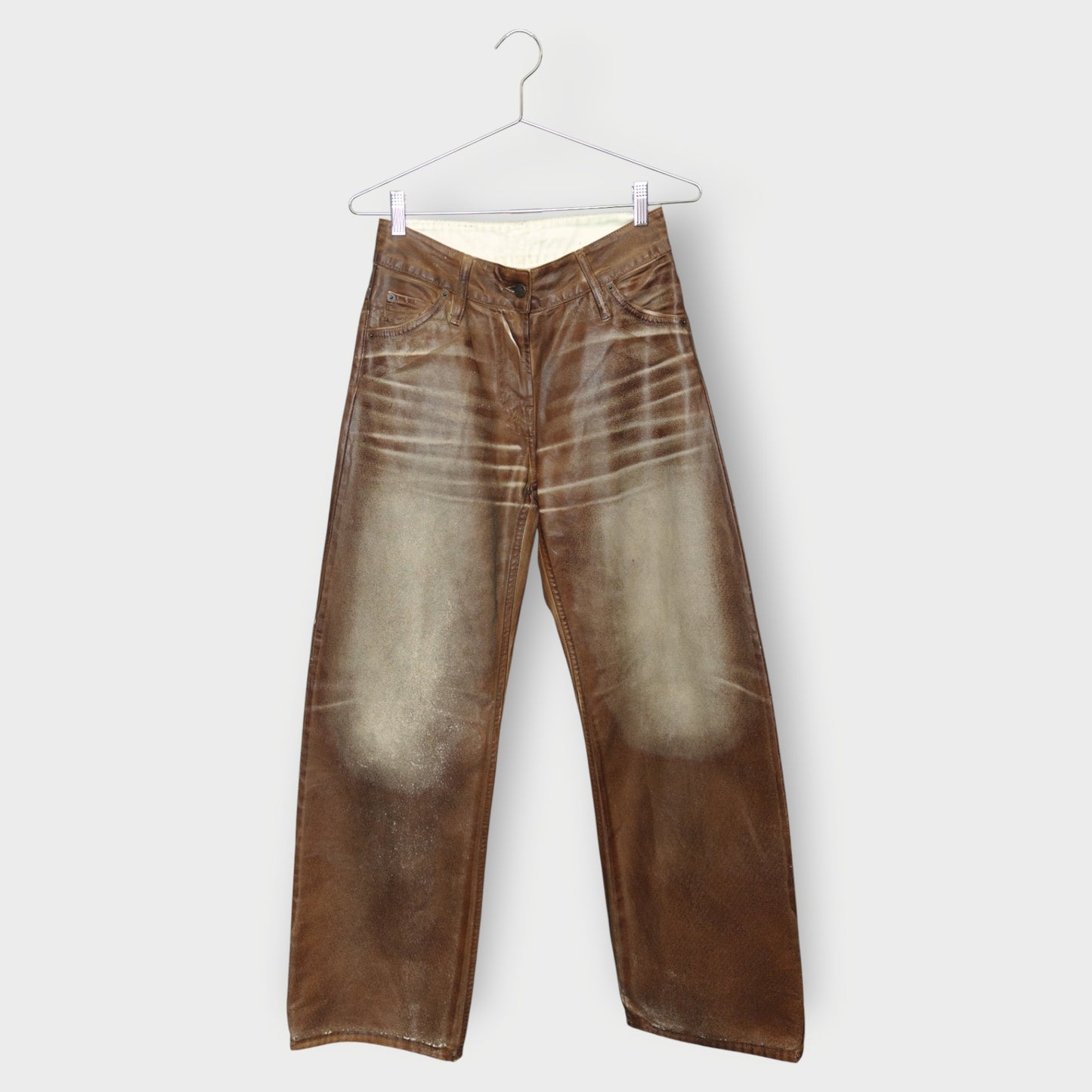 Relaxed Fit Waxed Jeans