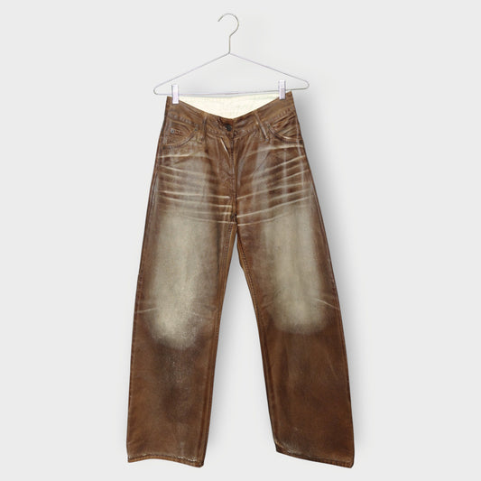 Relaxed Fit Waxed Jeans