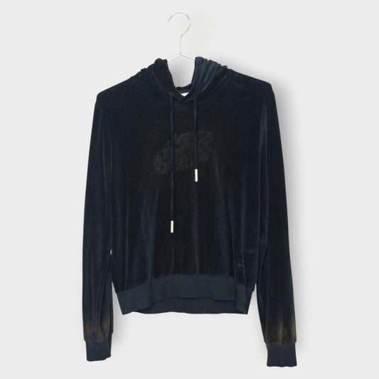 Velour Wavy Logo Hoodie