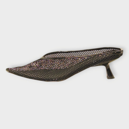 Gomez Mesh Pointed Toe Kitten Heel