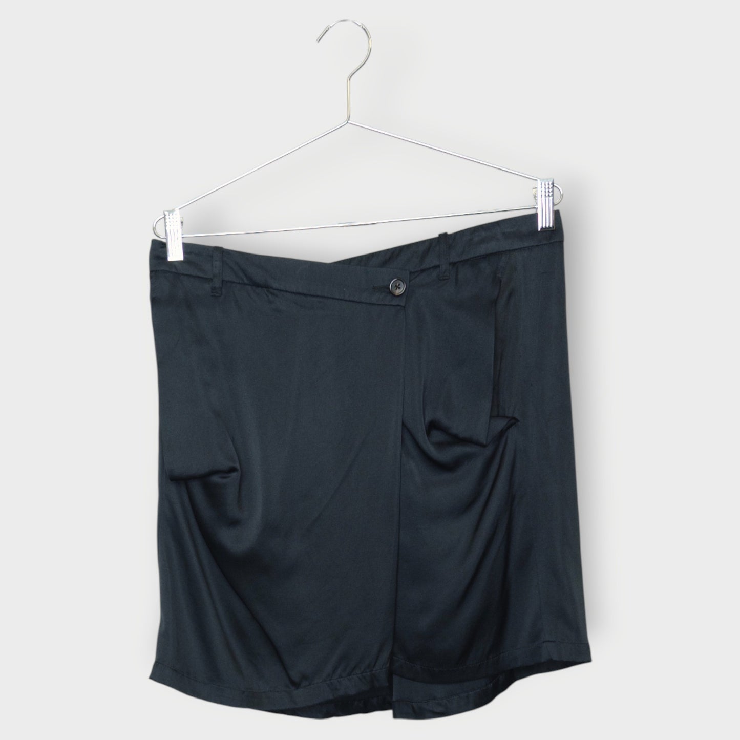 Silk Draped Pockets Mini Skirt