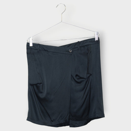 Silk Draped Pockets Mini Skirt
