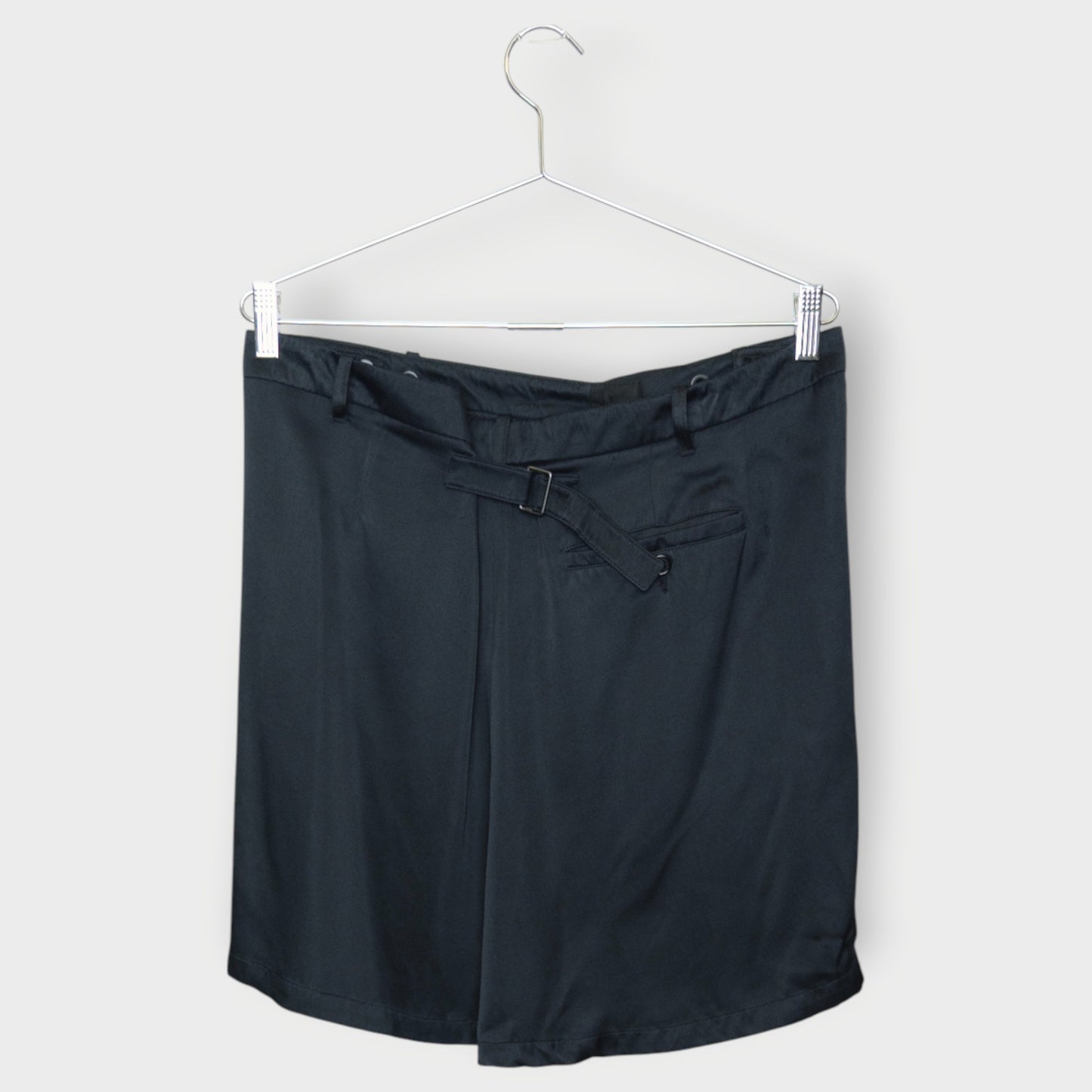 Silk Draped Pockets Mini Skirt