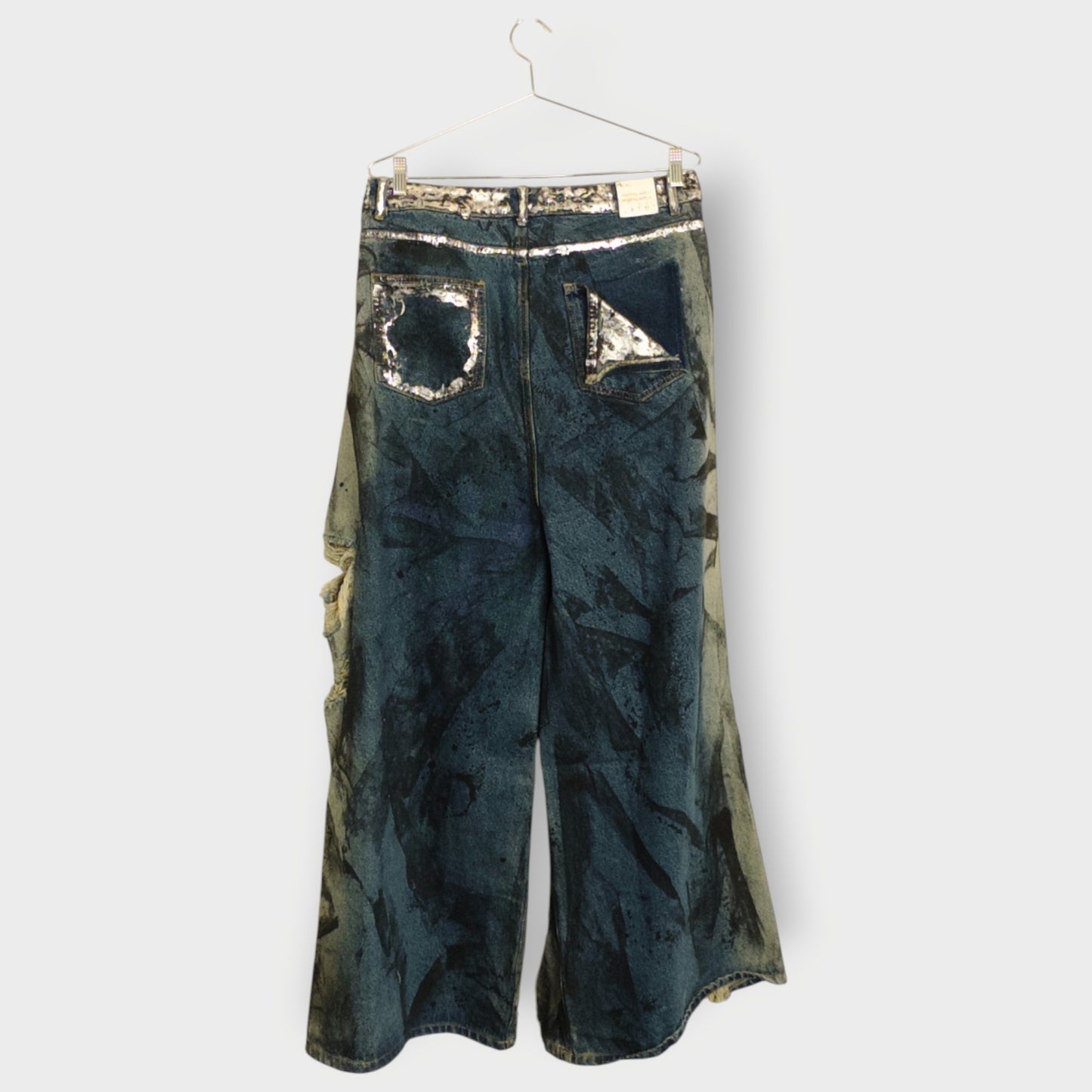 Metallic Ripped Jeans