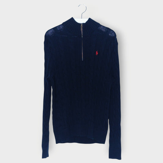 Cotton Cable Knit 1/4 Zip Jumper