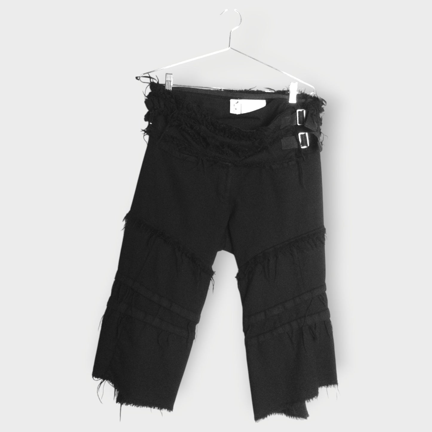 Frayed Wool Buckle Pants