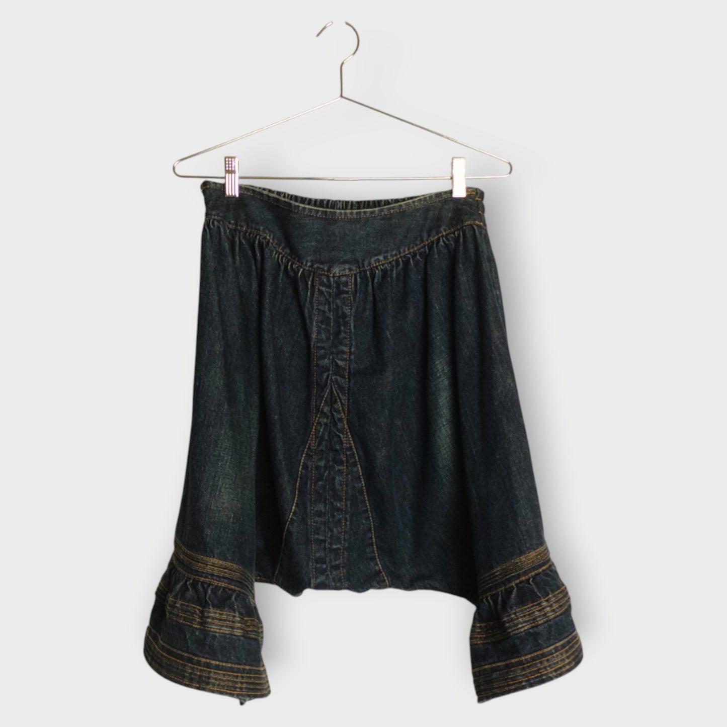 Denim Drop Crotch Shorts