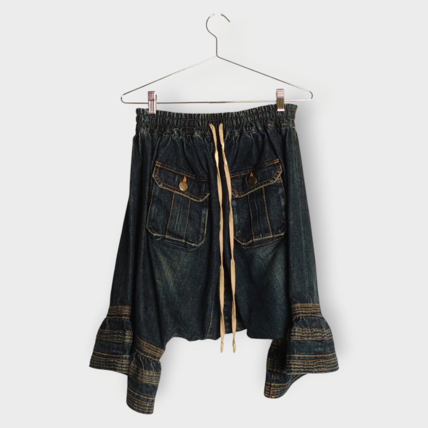 Denim Drop Crotch Shorts