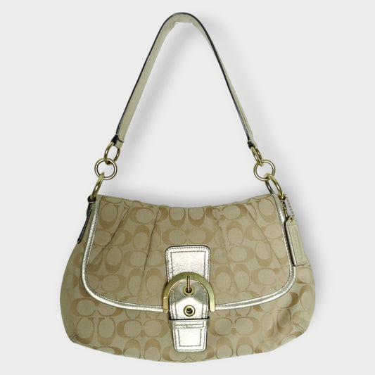 Monogram & Metalic Trim Soho Handbag