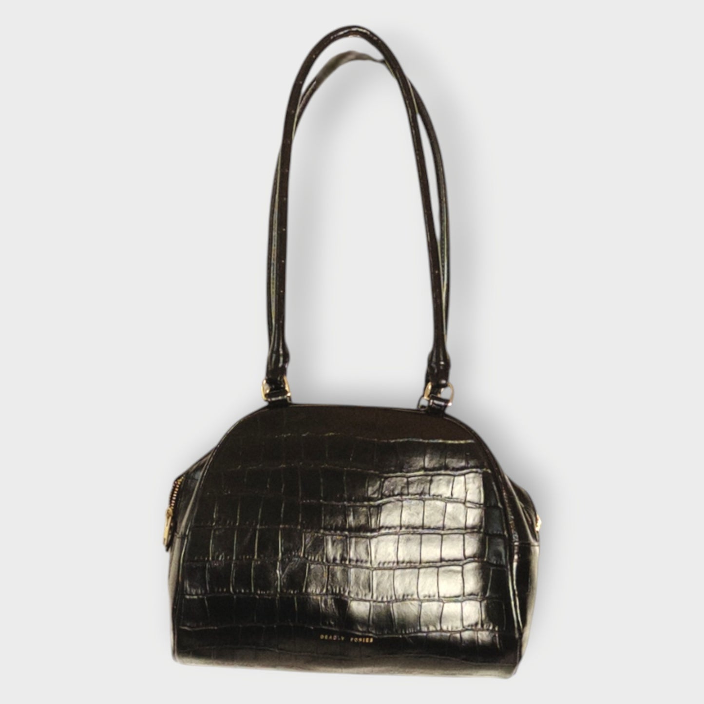 Croc Leather Shoulder Bag