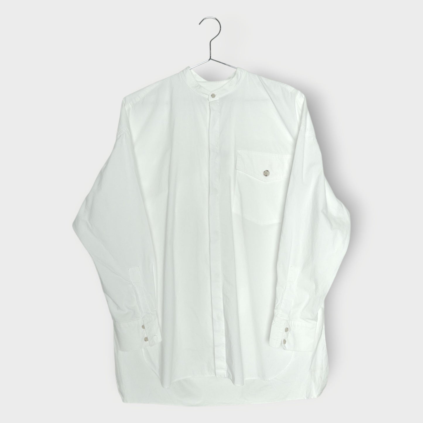 Collarless Button Up Shirt