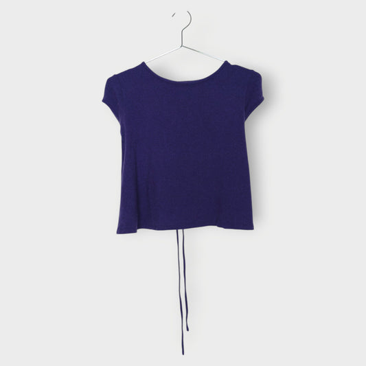 Knit Cap Sleeve Tie Top