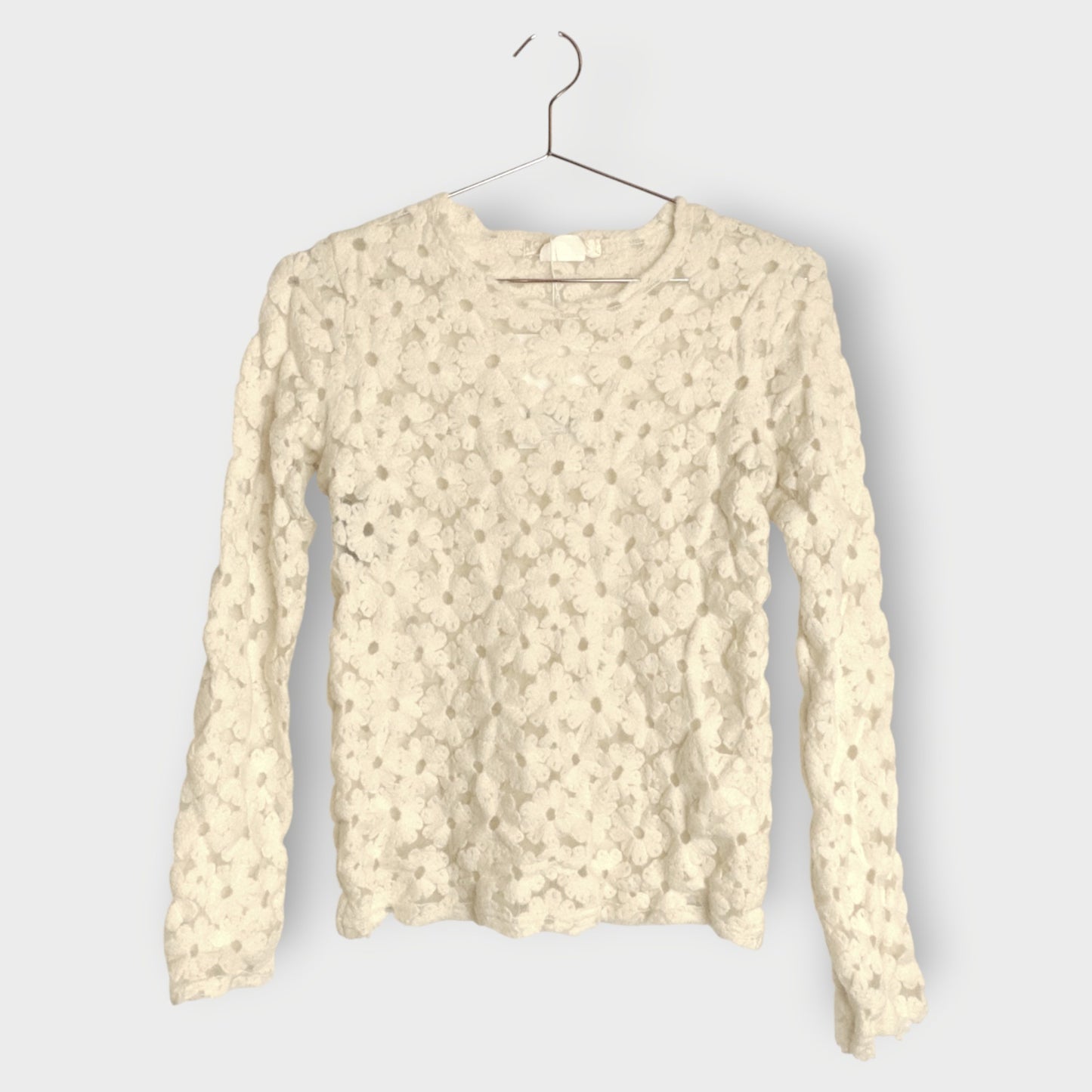 Embroidered Mesh Floral Top