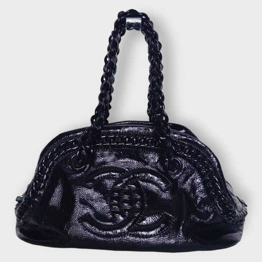Patent Leather Plastic Chain Ligne Bowler
