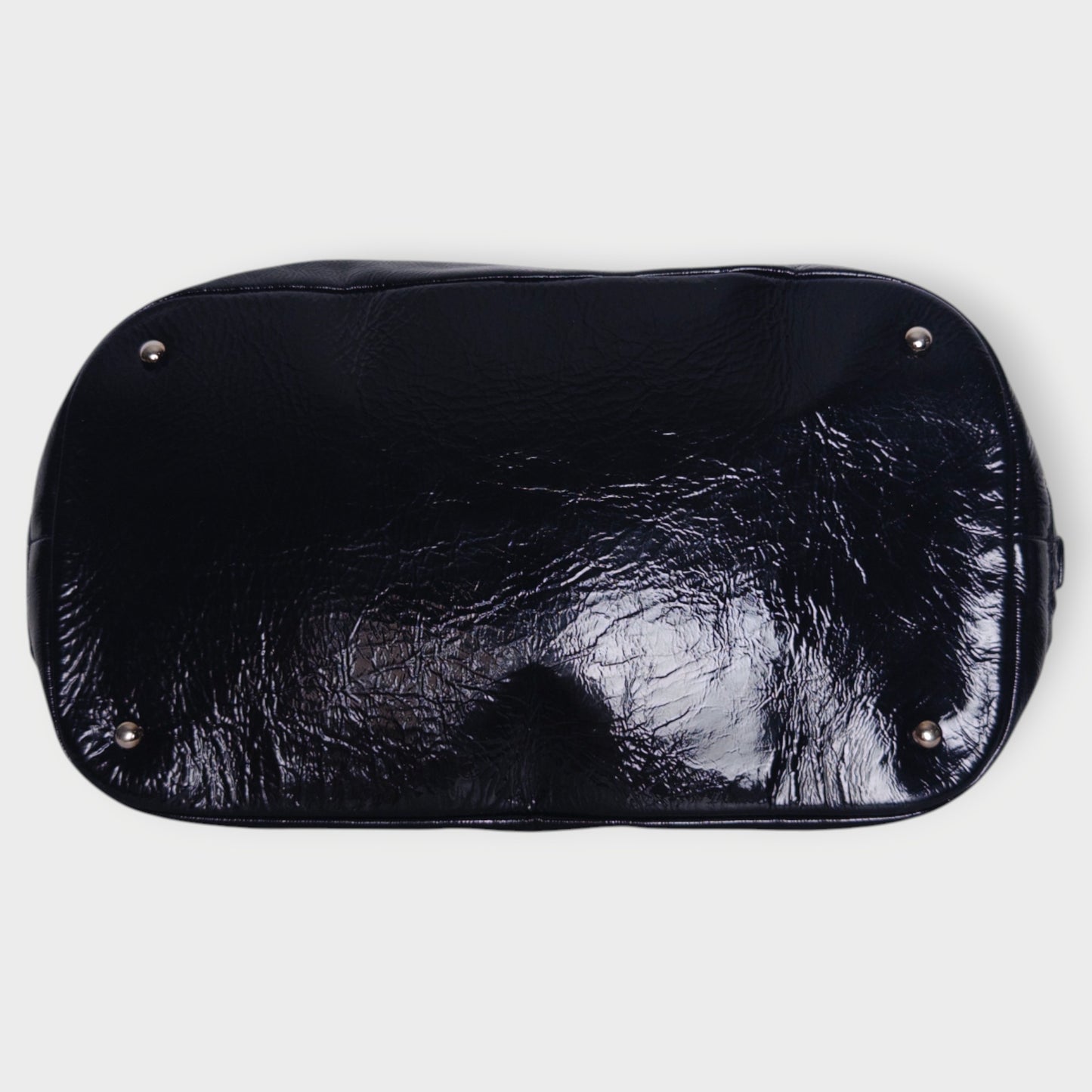 Patent Leather Plastic Chain Ligne Bowler