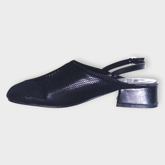 Black Mesh O Slingback  #51B2LA