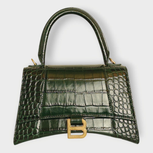 Croc Embossed Hourglass Bag