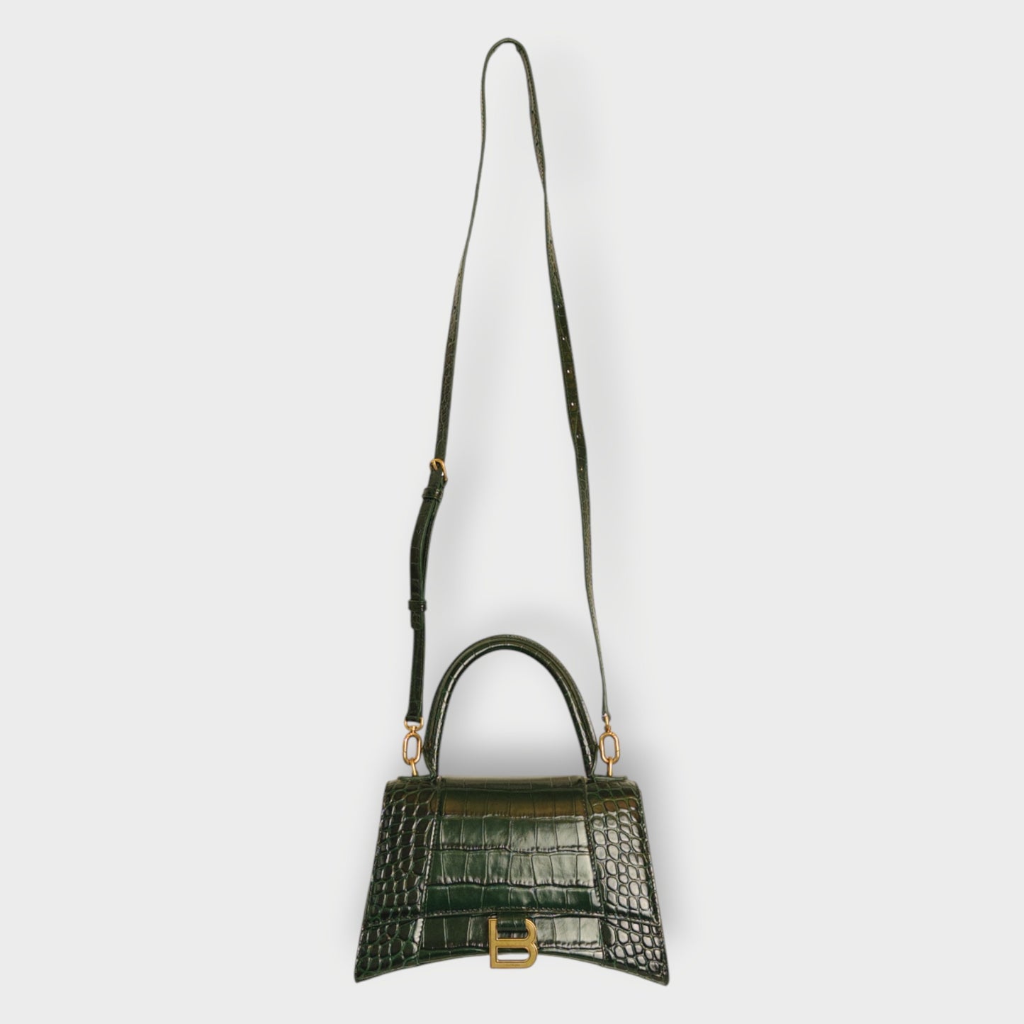 Croc Embossed Hourglass Bag