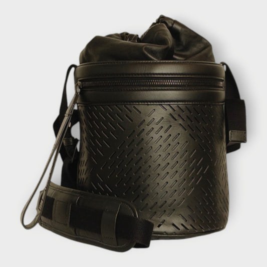 Leather Intrecciato Bucket Bag
