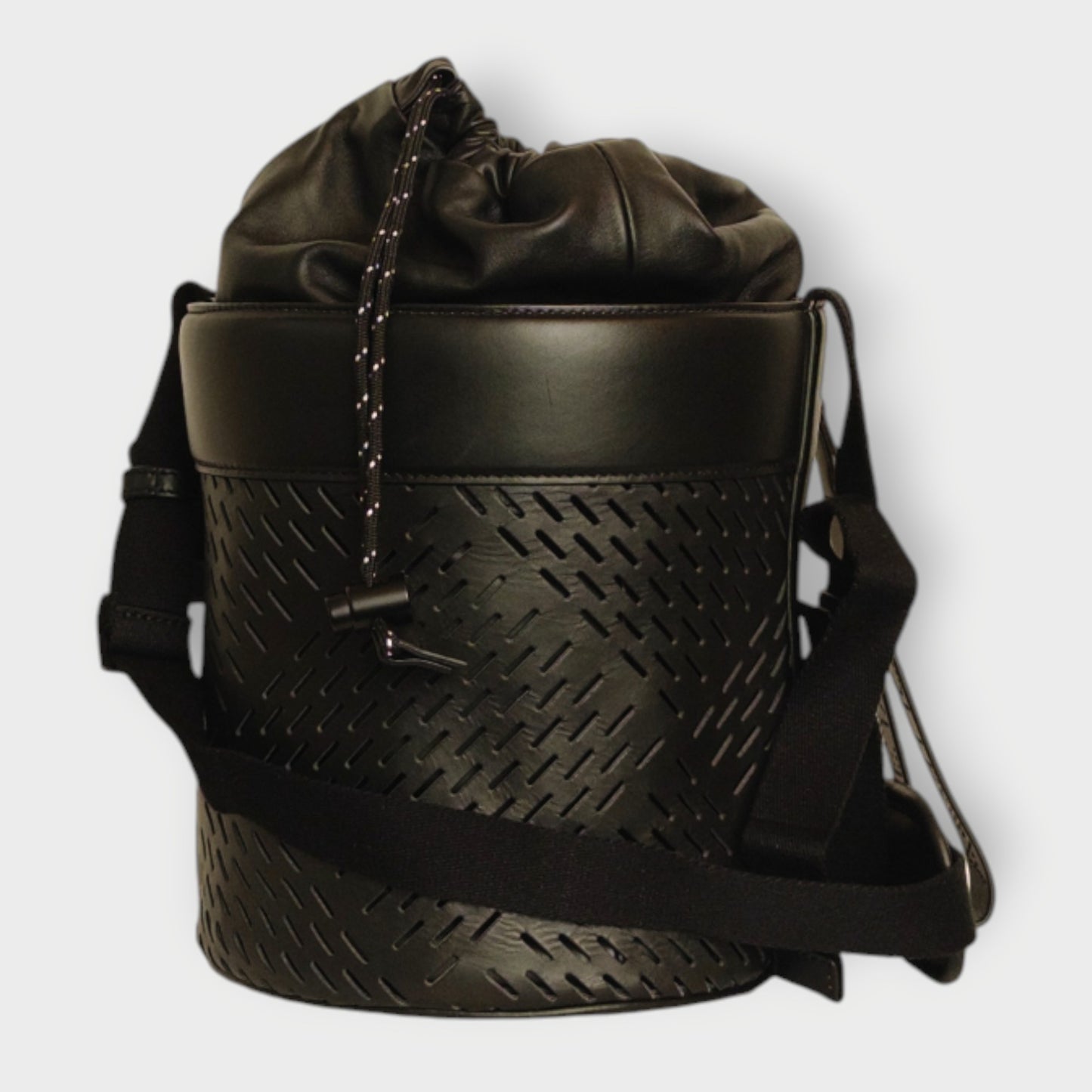Leather Intrecciato Bucket Bag
