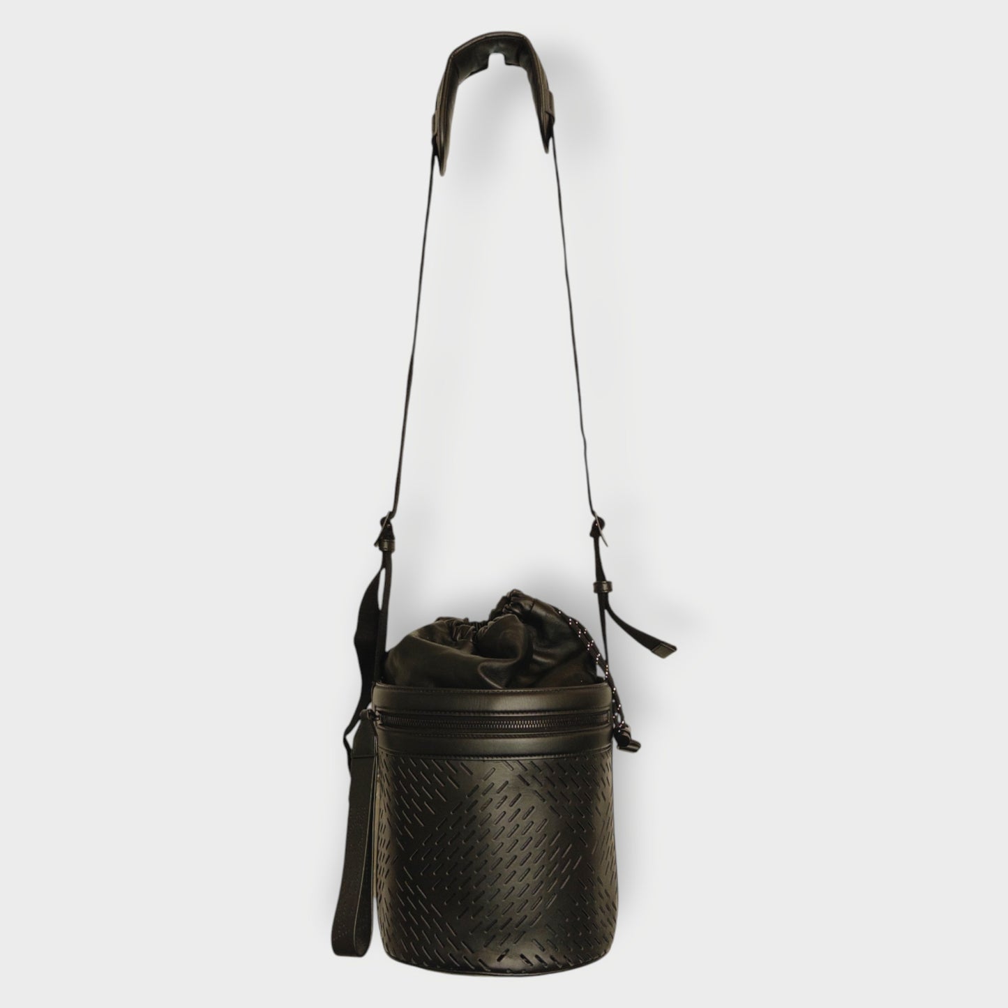 Leather Intrecciato Bucket Bag