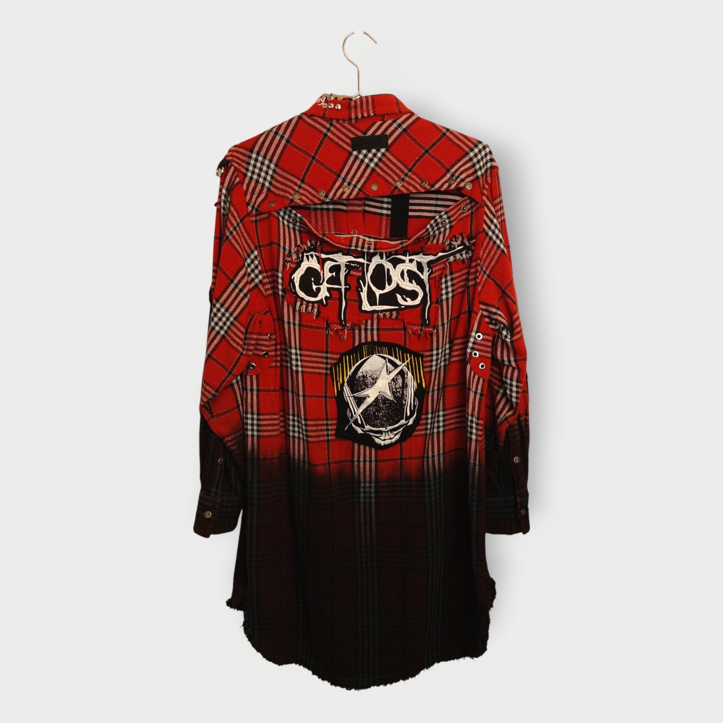 Dip Dyed Plaid Shirt