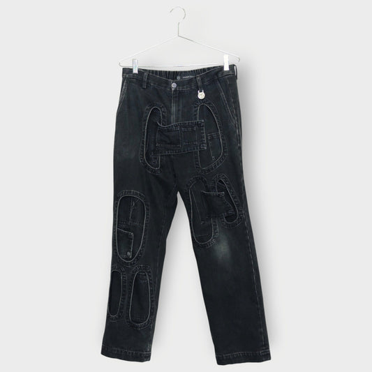 Layered Cut Out Jeans