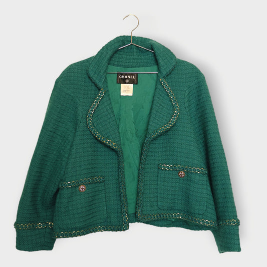 Pre Fall Emereld Green Tweed Jacket