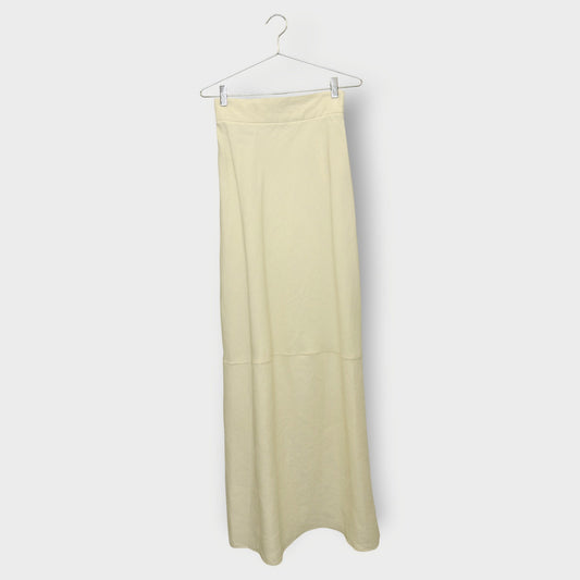 Beige Linen High-rise Maxi Skirt