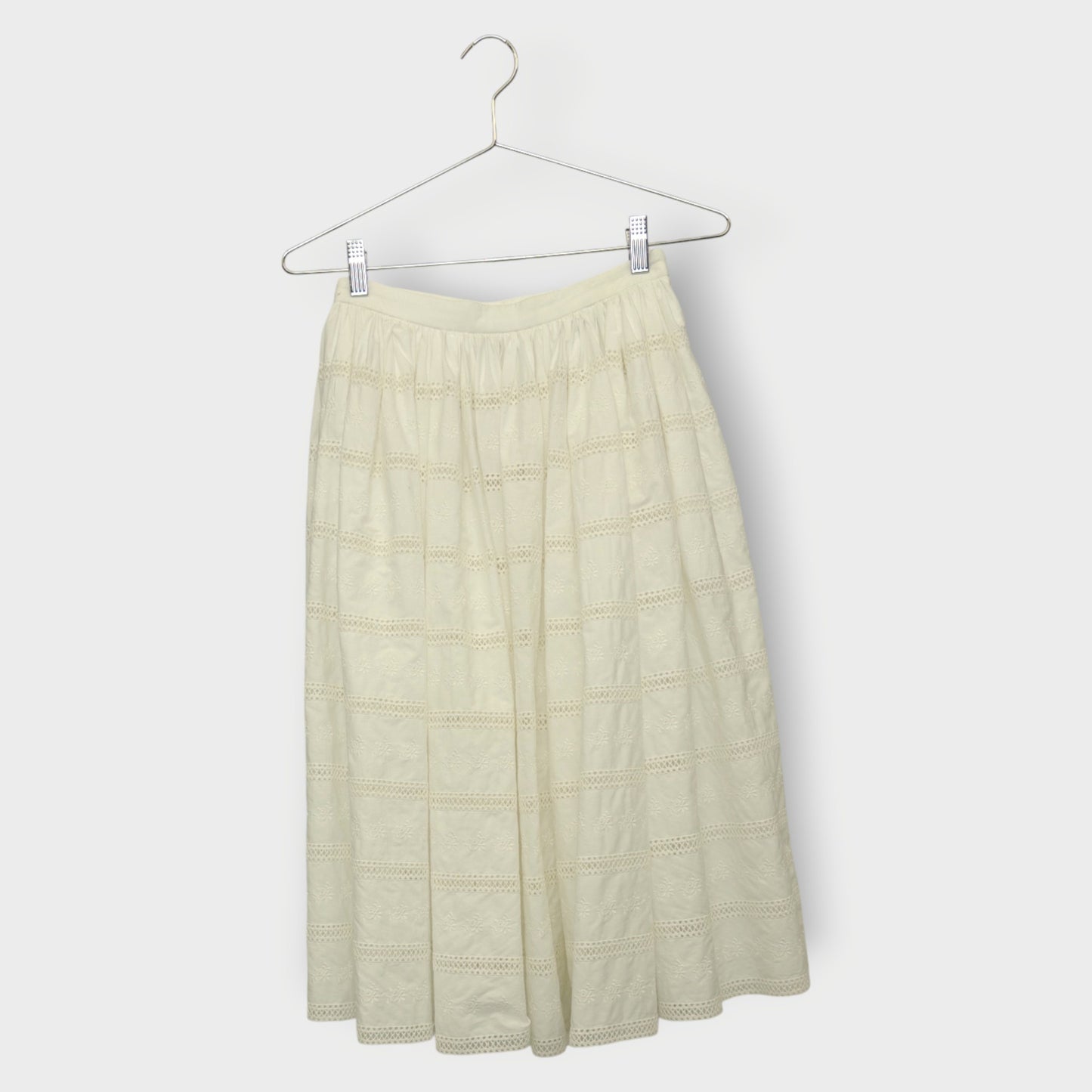 Embroidered Overlay Midi Skirt