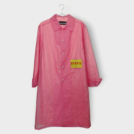 Frosted PVC & Quilted-Lined Rain Jacket