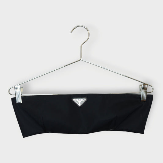 Re-Nylon Logo Strapless Top