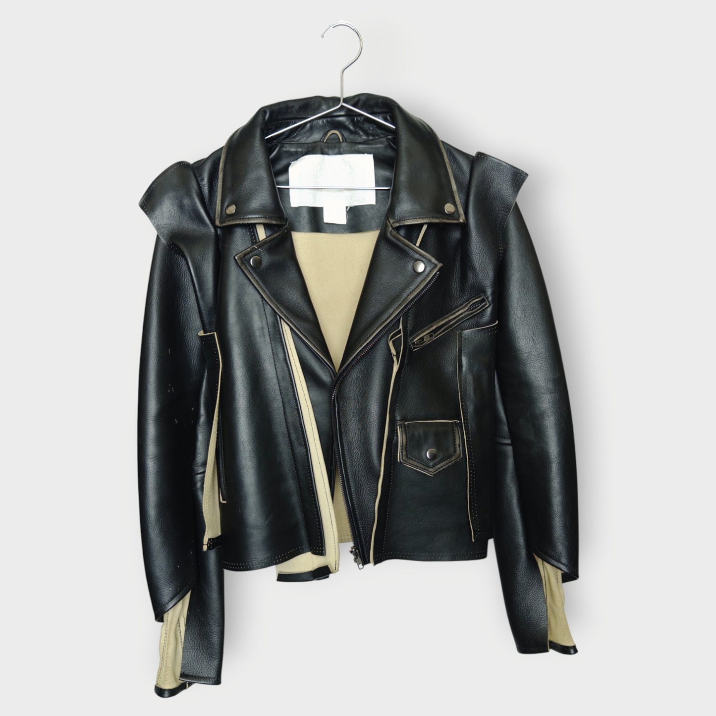 Leather Deconstructed Biker Jacket