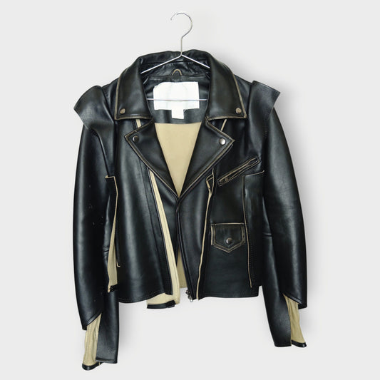 Leather Deconstructed Biker Jacket