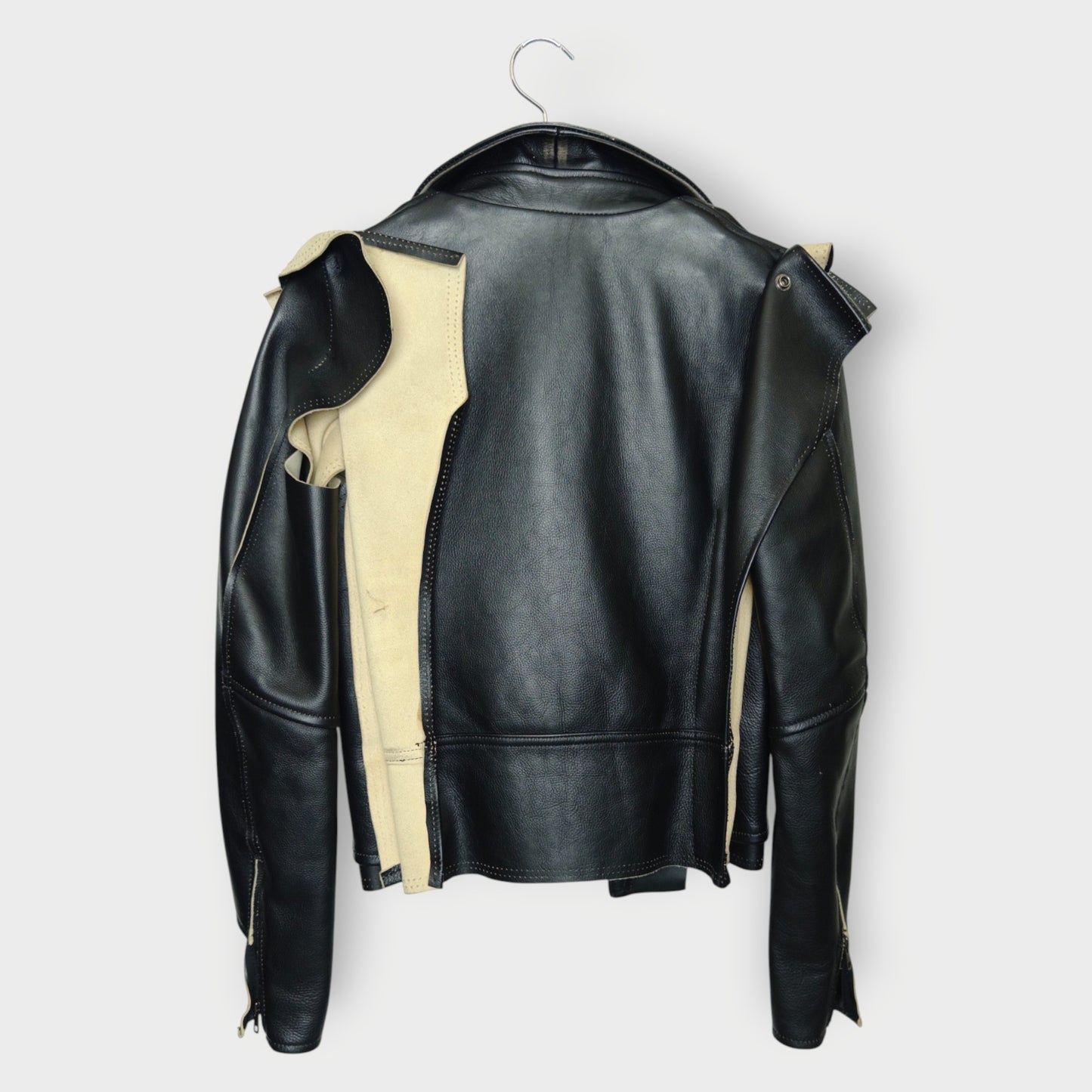 Leather Deconstructed Biker Jacket