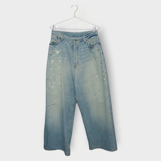 Distressed Trafalgar Wide Leg Jean